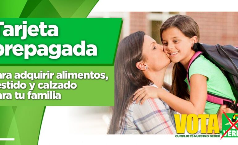 PARTIDO VERDE IMPULSA APOYOS PARA ALIMENTOS, ROPA Y CALZADO.